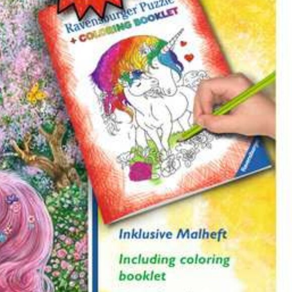 New sealed Ravensburger 100XXL Puzzle-Magical Unicorns w/Coloring  booklet - Picture 5 of 16